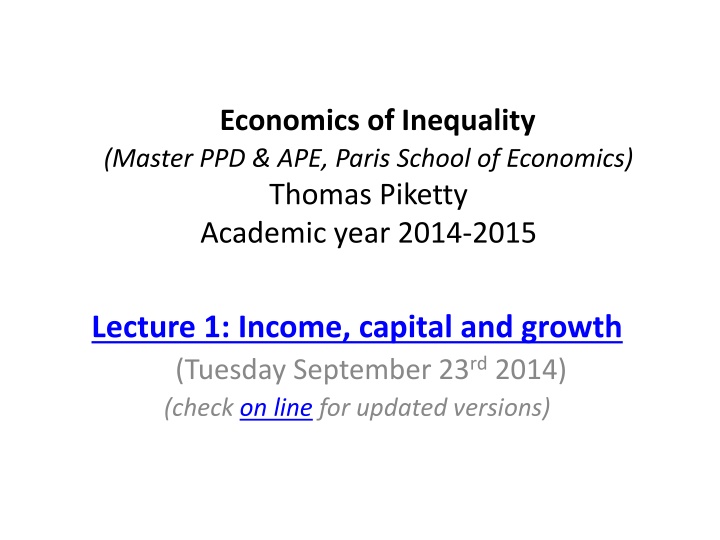 economics of inequality master ppd ape paris n.w