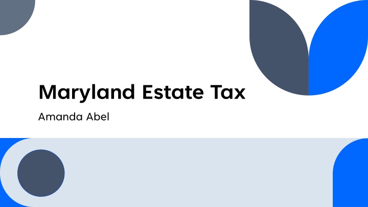 maryland estate tax amanda abel n.w