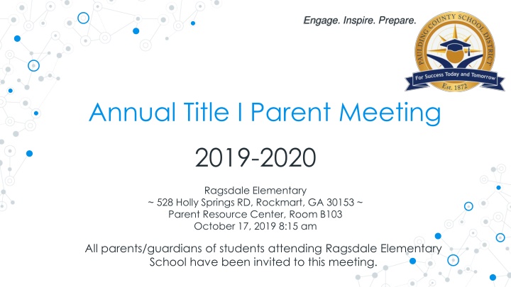 Annual Title I Parent Meeting 2019-2020 at Ragsdale Elementary