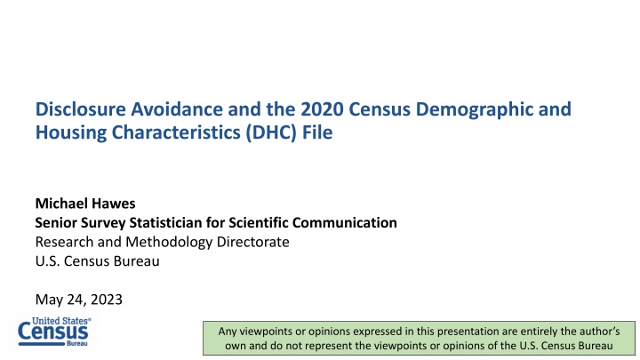 disclosure avoidance and the 2020 census n.w
