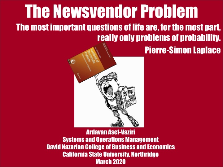 the newsvendor problem the most important n.w