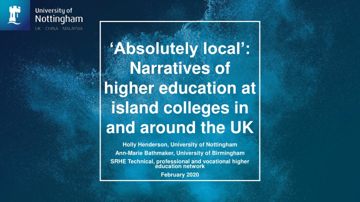 absolutely local narratives of higher education n.w