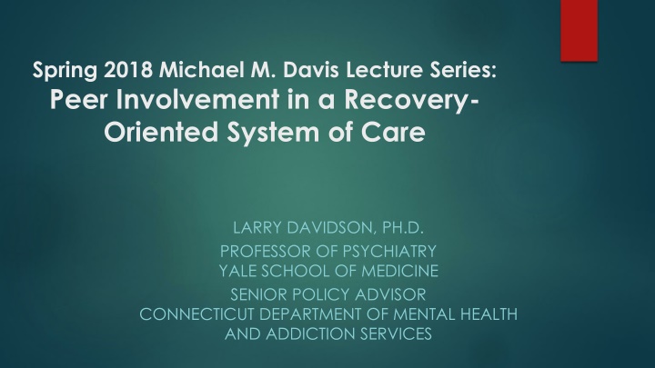spring 2018 michael m davis lecture series peer n.w