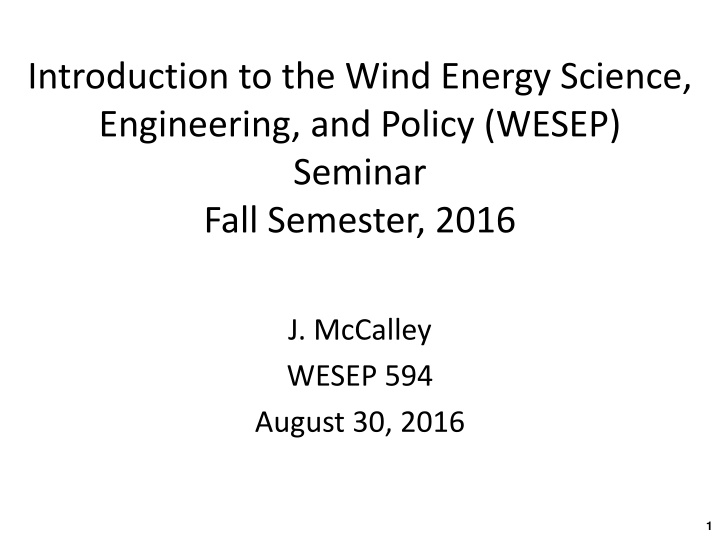 introduction to the wind energy science n.w