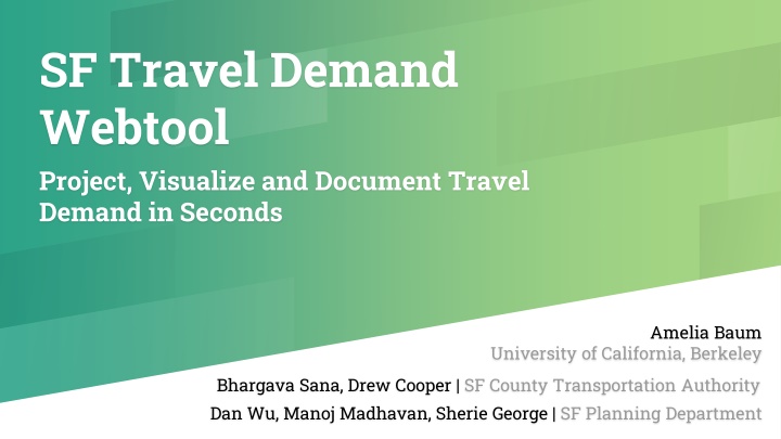 sf travel demand webtool project visualize n.w