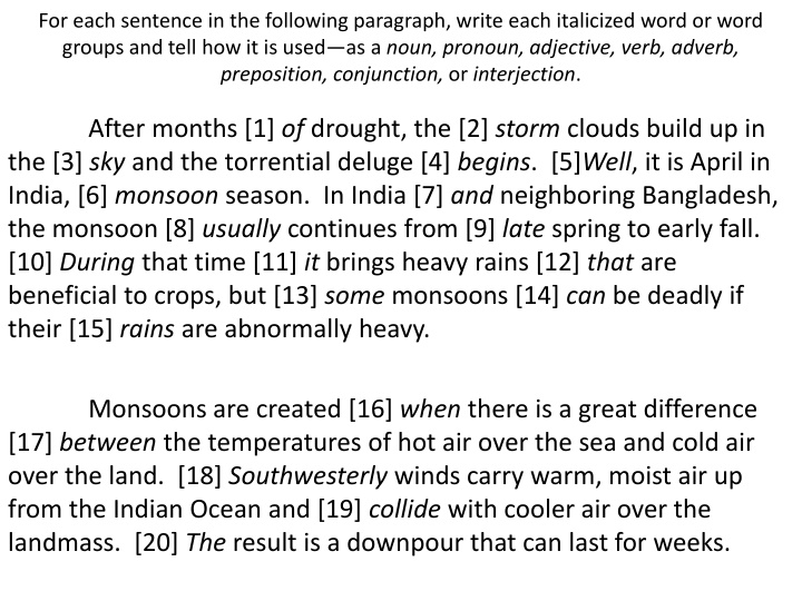 for each sentence in the following paragraph n.w