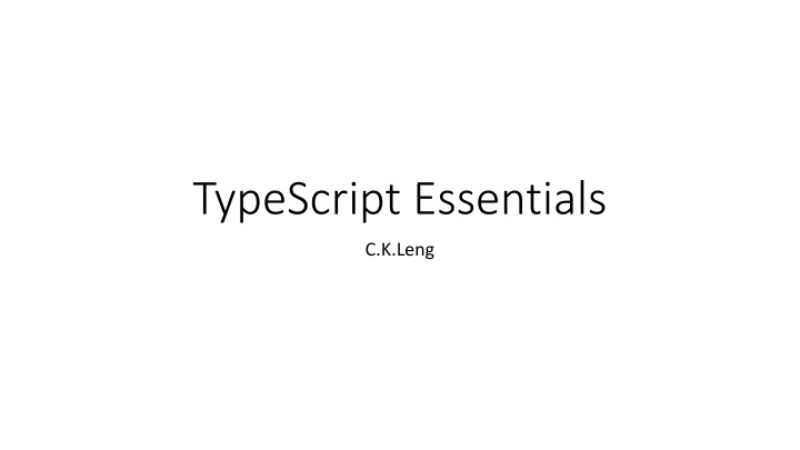 TypeScript Essentials Class with LENG Chee Kong - 3 Days Training Program