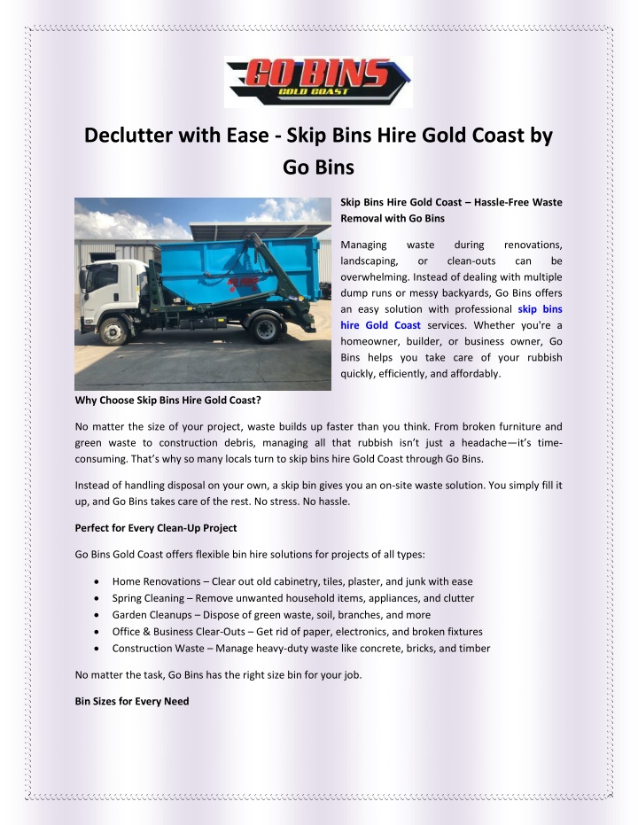 declutter with ease skip bins hire gold coast n.w