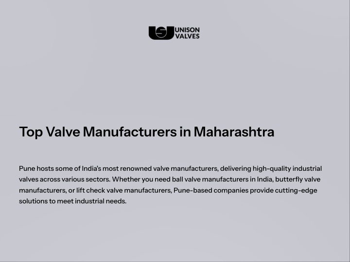 top valve manufacturers in maharashtra n.w