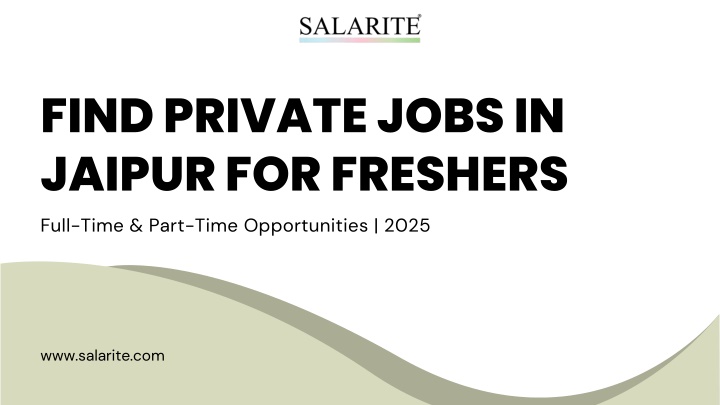 find private jobs in jaipur for freshers n.w