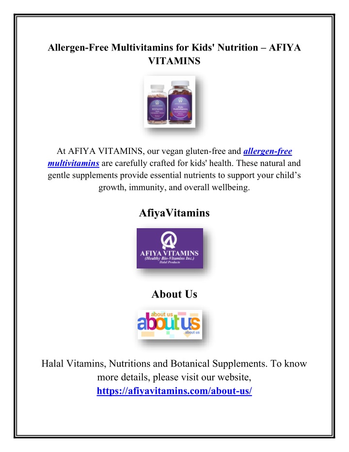 allergen free multivitamins for kids nutrition n.w