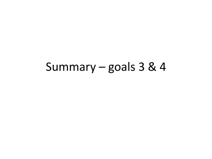 summary goals 3 4 n.w