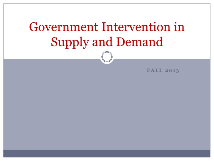 government intervention in supply and demand n.w