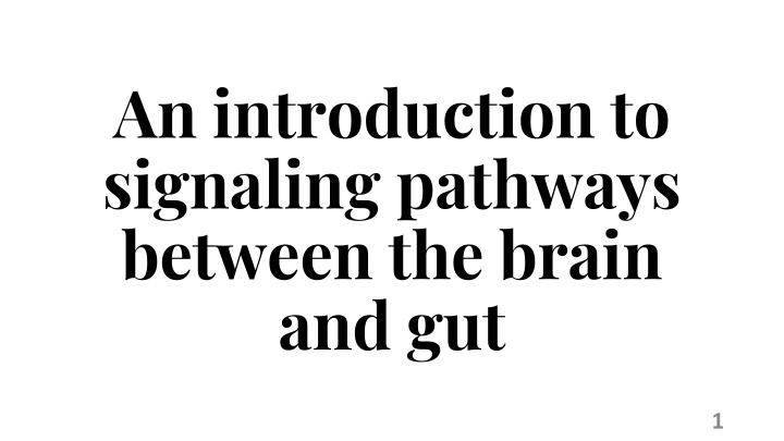 an introduction to signaling pathways between n.w