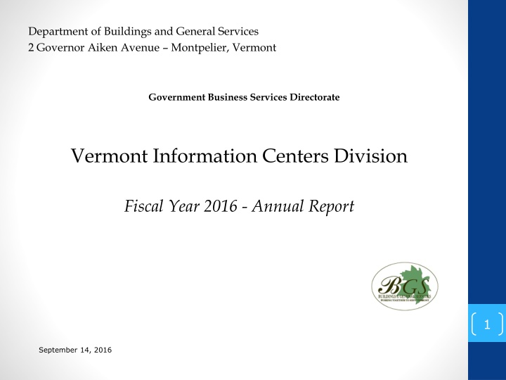 department of buildings and general services n.w