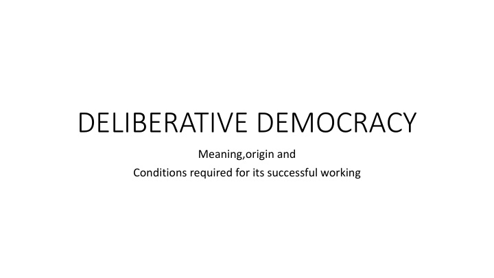 deliberative democracy n.w