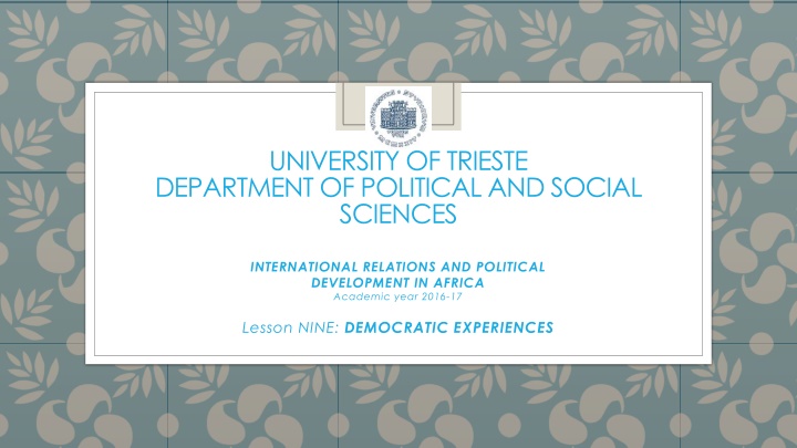university of trieste department of political n.w