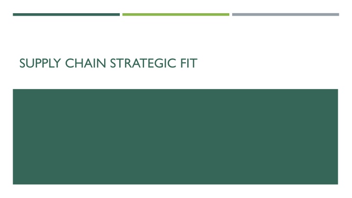 supply chain strategic fit n.w
