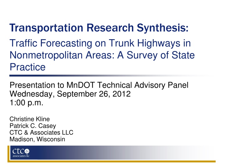 transportation research synthesis n.w