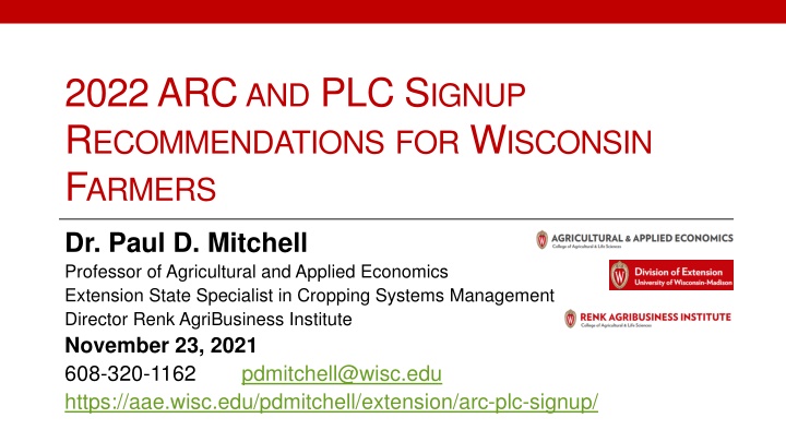 2022 arc and plc s ignup r ecommendations n.w