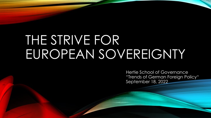 the strive for european sovereignty n.w