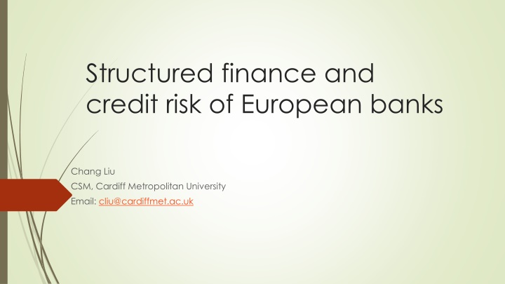 structured finance and credit risk of european n.w
