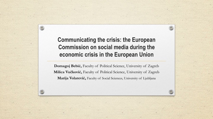communicating the crisis the european commission n.w