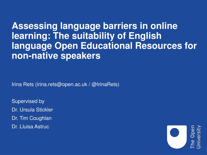 assessing language barriers in online learning n.w