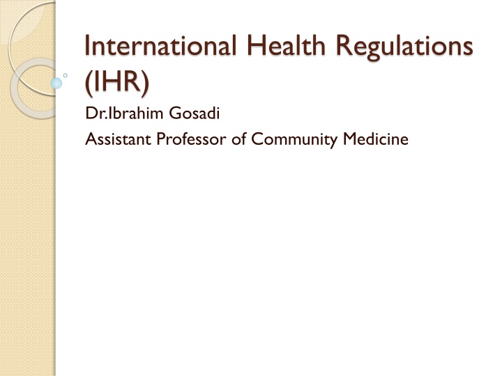 international health regulations ihr dr ibrahim n.w