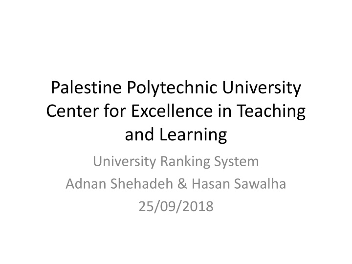 palestine polytechnic university center n.w