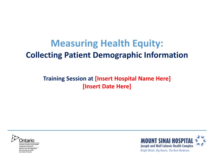 Measuring Health Equity Training Session