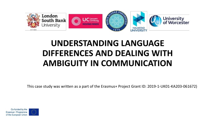 Coping with Ambiguity in Intercultural Communication