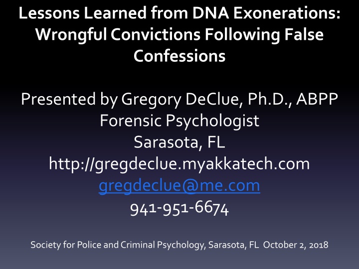 lessons learned from dna exonerations wrongful n.w