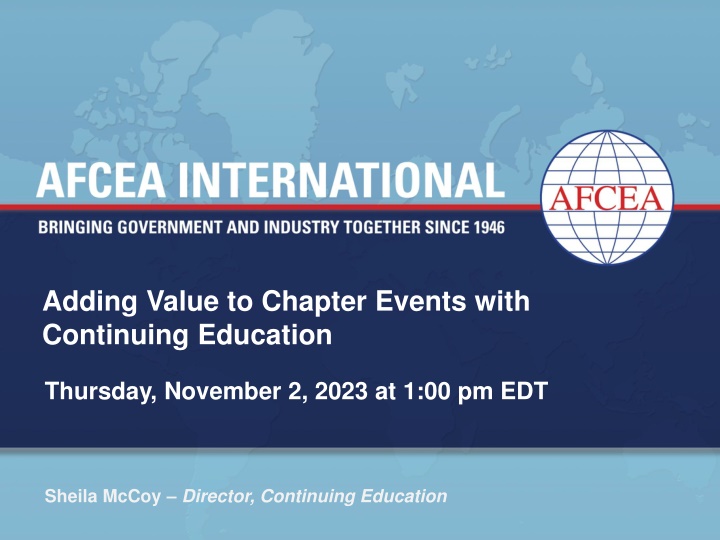 adding value to chapter events with continuing n.w