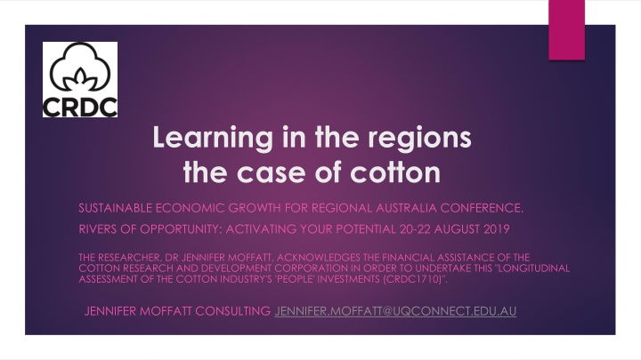 learning in the regions the case of cotton n.w
