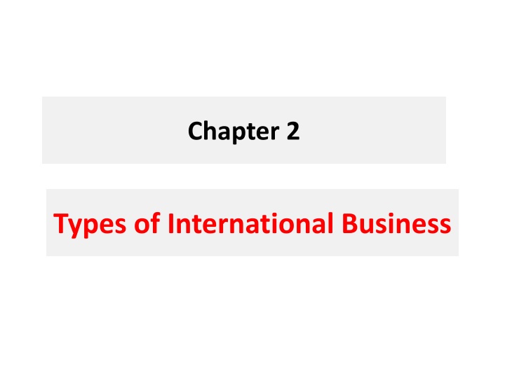 Types of International Business & Government Controls over Trade