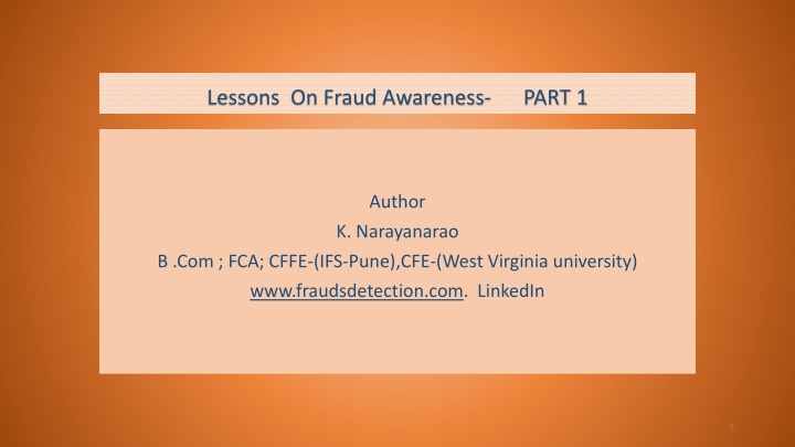 lessons on fraud awareness n.w