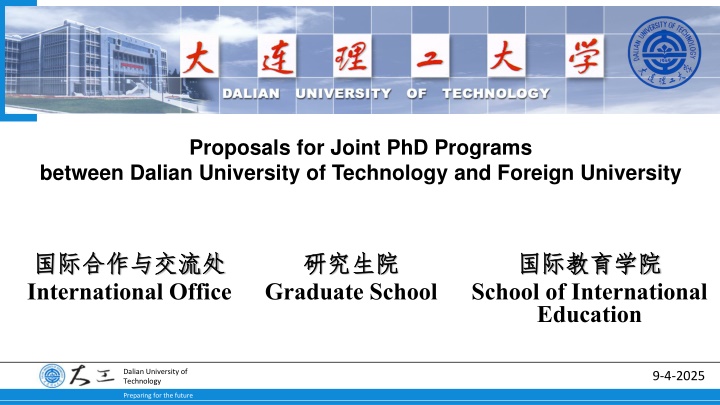 proposals for joint phd programs between dalian n.w