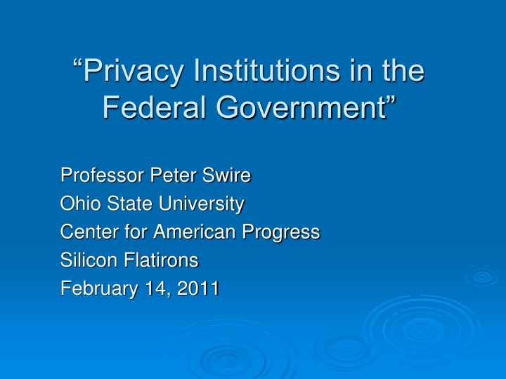privacy institutions in the federal government n.w