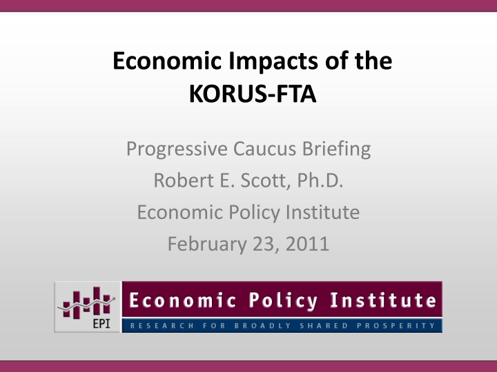 economic impacts of the korus fta n.w