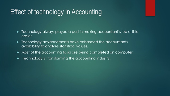 effect of technology in accounting n.w