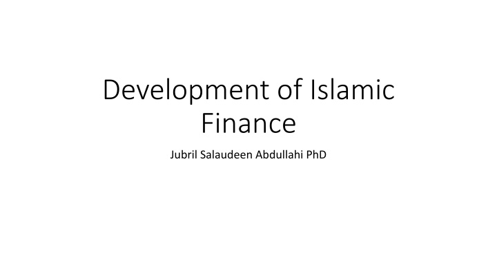 development of islamic finance n.w