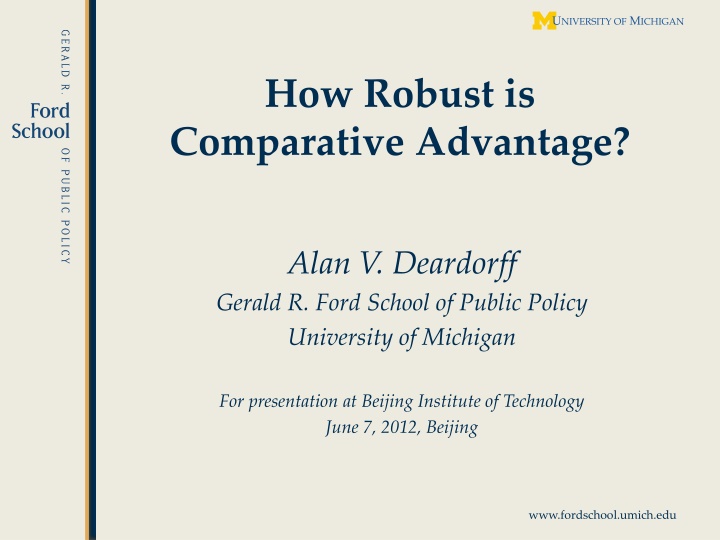 how robust is comparative advantage n.w