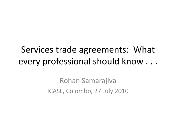 services trade agreements what every professional n.w