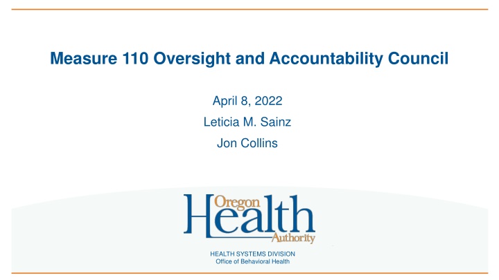 measure 110 oversight and accountability council n.w