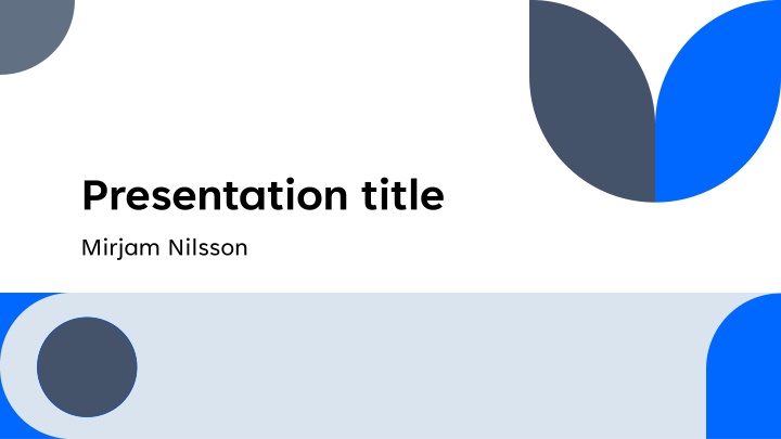 presentation title mirjam nilsson n.w