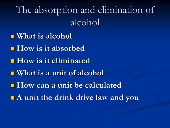 Alcohol Absorption and Elimination: Understanding the Process