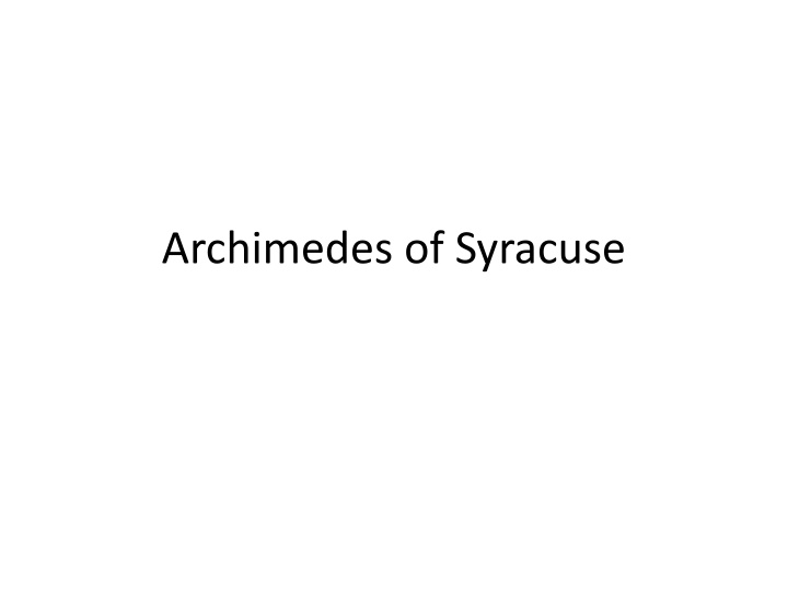 archimedes of syracuse n.w