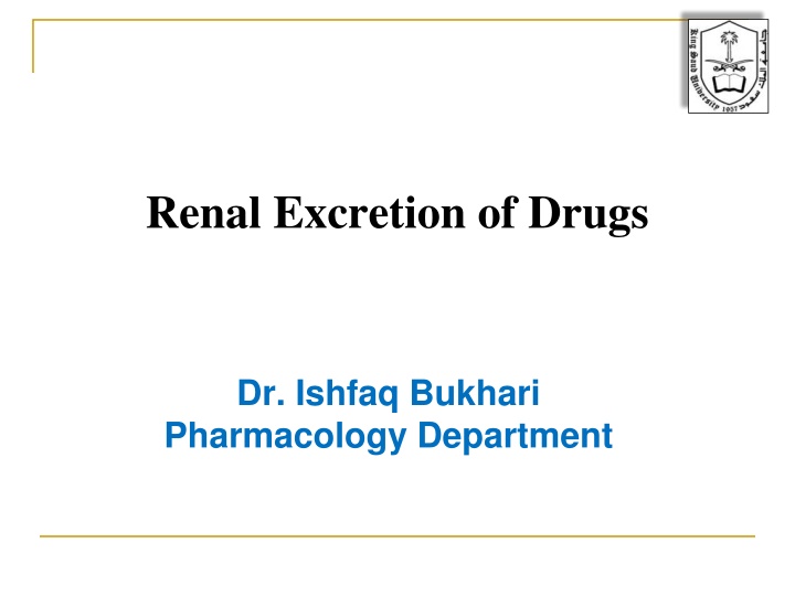 renal excretion of drugs n.w