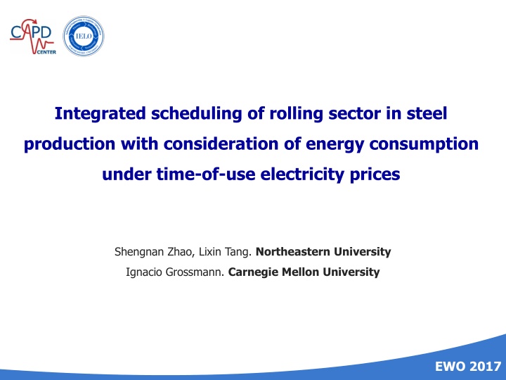 integrated scheduling of rolling sector in steel n.w